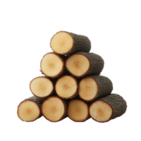 Stack of cut wooden logs arranged in pyramid shape, showcasing natural texture and rings of wood. logs are neatly aligned, highlighting their circular cross sections png