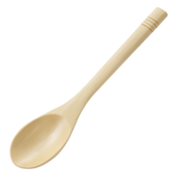 Wooden spoon with smooth finish and simple design is shown. spoon is made of light colored wood, featuring long handle with subtle grooves near end png