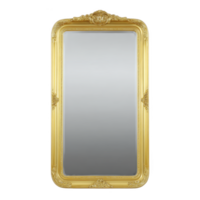 Large, ornate gold framed mirror with intricate detailing and reflective surface, perfect for adding elegance to any room. frame features decorative carvings and classic design png