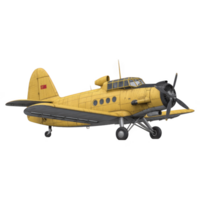 Vintage yellow biplane with single propeller and distinctive tail fin design, showcasing classic aviation style. aircraft appears to be well preserved, evoking sense of nostalgia png