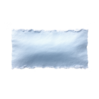 Piece of torn blue paper with rough edges is isolated on transparency background, creating textured and artistic appearance. paper uneven edges add sense of creativity and uniqueness png