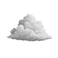 Fluffy white cloud illustration with textured appearance, resembling cumulus cloud against transparent background. cloud has soft, billowy shape, evoking sense of calm and serenity png