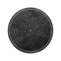 Round, textured black surface with subtle central diamond shape and thin border creates minimalist and modern design. monochrome palette adds sleek and sophisticated touch png