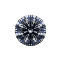 Round brilliant cut diamond with intricate facets and sparkling appearance, showcasing symmetrical pattern. gemstone is set against plain transparency background, highlighting its clarity png