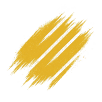 Vibrant yellow paint brush stroke on transparency background, creating dynamic and artistic effect. textured strokes add depth and energy to composition png