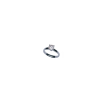 Silver engagement ring with sparkling diamond solitaire on plain band, symbolizing elegance and commitment. Perfect for proposals or special occasions png