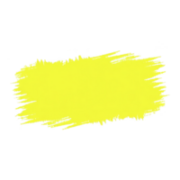 Bright yellow paint brush stroke on transparency background creates striking contrast, evoking creativity and energy. rough edges add dynamic and artistic feel to image png