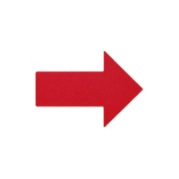 Bold red arrow pointing to right on transparency background, symbolizing direction and movement. arrow is simple and clear, often used in navigation or to indicate progress png