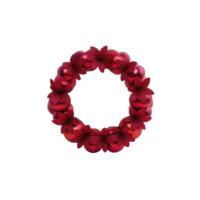 vibrante guirlanda fez do vermelho morangos e maçãs arranjado dentro circular padrão, criando festivo e fresco aparência. combinação do frutas acrescenta natural e colorida toque png