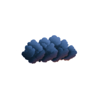 Dark, textured watercolor cloud illustration with moody atmosphere, featuring deep blue and purple hues. cloud has soft, fluffy appearance, evoking sense of calm and introspection png