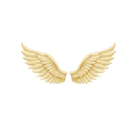 Golden angel wings with soft glow, symbolizing freedom and spirituality. wings are detailed with layered feathers, creating sense of movement and grace png
