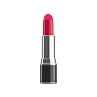 Vibrant red lipstick with sleek silver and black casing, perfect for adding bold touch to any makeup look. lipstick is shown against plain background, highlighting its rich color png
