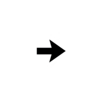 Simple black right pointing arrow icon on transparent background, often used for navigation or indicating direction. minimalist design makes it versatile for various applications png