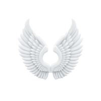 White angel wings with detailed feathers on transparent background, symbolizing purity and freedom. wings are symmetrical and appear soft and ethereal, evoking sense of peace and grace png