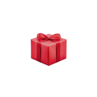 Vibrant red gift box with shiny ribbon and bow, perfect for festive occasions and celebrations, conveying sense of joy and anticipation png