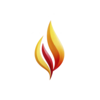 Stylized flame logo with vibrant red, orange, and yellow colors, symbolizing energy and warmth. design features smooth curves and gradient effect, creating dynamic and modern look png
