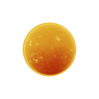 Vibrant, glowing orange sphere resembling planet or celestial body with smooth, fiery surface texture, set against transparency background png