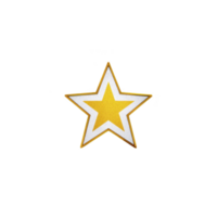 Shiny gold star with white border transparency background, symbolizing achievement and excellence. star vibrant color and clean design make it stand out, conveying sense of success and celebration png