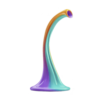 colorato, astratto 3d scultura con liscio, fluente design e vivace pendenza colori, somigliante moderno arte pezzo. struttura curve elegantemente, la creazione di dinamico visivo effetto png