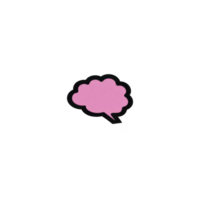 Pink speech bubble with black outline is centered on plain background, conveying sense of communication and expression png