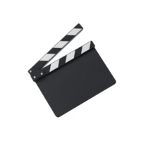 Black and white film clapperboard is shown, typically used in movie production to mark scenes and takes. clapperboard has hinged arm that creates clapping sound when closed png