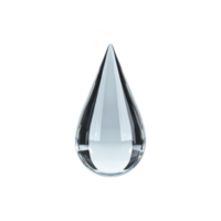Clear, reflective water droplet is suspended against transparency background, showcasing its smooth, glass like surface and symmetrical shape. droplet transparency and shine create sense of purity png