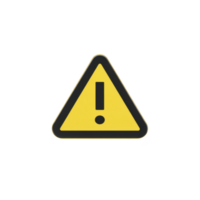 Yellow triangular warning sign with exclamation mark in center, symbolizing caution or alert. sign is commonly used to indicate potential hazards or important notices png