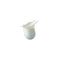 Splash of milk captured mid air, creating dynamic and fluid shape against plain background. image highlights smooth texture and motion of liquid, evoking sense of freshness and purity png