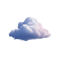 Fluffy white cloud with hints of pink and blue hues floats against transparent background, evoking sense of calm and serenity png