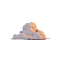 Fluffy cloud formation with soft, warm glow, resembling peaceful sunset. cloud appears to be floating against clear background, evoking sense of calm and tranquility png