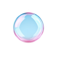 Delicate, translucent soap bubble with soft gradient of pink and blue hues floats against transparency background, creating sense of whimsy and lightness png