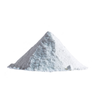 Pile of fine white powder is displayed against plain background, showcasing its texture and purity. powder is heaped in conical shape, suggesting substance like flour or sugar png