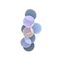 Series of overlapping translucent circles in soft pastel colors, including blue, purple, and yellow, create abstract and calming design on transparency background png