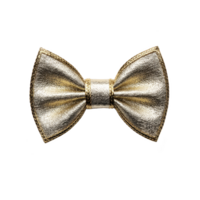 Shiny gold bow tie with metallic finish, perfect for formal occasions or adding touch of elegance to outfit. bow tie luxurious texture and color make it standout accessory png