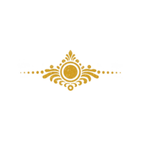 elegante ouro ornamental Projeto com intrincado padrões e circular elementos, perfeito para decorativo finalidades ou Como divisor dentro gráfico Projeto projetos png