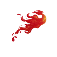 Vibrant, fiery phoenix with dynamic flames and sense of motion, symbolizing rebirth and transformation. red and orange hues create intense, energetic visual impact png