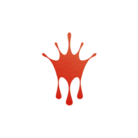Vibrant red paint splash with textured surface, resembling abstract starburst or splatter, isolated on transparency background. dynamic shape conveys energy and creativity png