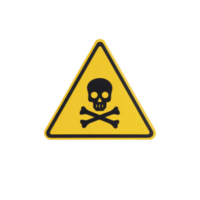 Yellow triangular warning sign with skull and crossbones symbol indicates danger or toxic substances. It serves as cautionary alert for hazardous materials png