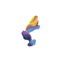 Vibrant, abstract swirl of colorful brushstrokes creates dynamic and energetic visual. flowing shapes blend hues of yellow, blue, purple, and pink, evoking sense of movement and creativity png