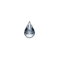 Sparkling, faceted crystal teardrop against transparency background, showcasing its clarity and brilliance. gem like shape reflects light beautifully, creating sense of elegance and luxury png