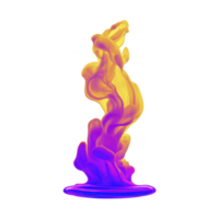 Vibrant, abstract swirl of yellow and purple smoke rises gracefully, creating dynamic and artistic visual effect. colorful plumes evoke sense of movement and creativity png