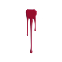 Vibrant red paint drip creates striking visual against plain background, showcasing glossy texture and smooth flow. image captures fluidity and boldness of color png