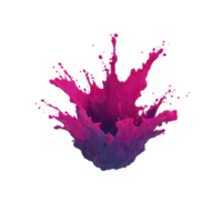 Vibrant splash of pink and purple paint creates energetic and dynamic visual effect against transparent background. fluid motion captures sense of creativity and movement png