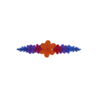 Vibrant floral design featuring orange, red, purple, and blue flowers arranged in symmetrical pattern, creating colorful and decorative border png
