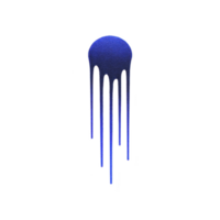 Blue paint drip creates striking visual effect against transparency background, evoking sense of creativity and fluidity. gradient of blue adds depth and texture to image png