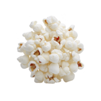 Single piece of fluffy white popcorn isolated on transparency background, showcasing its texture and lightness. Perfect for snack themed designs or food related projects png