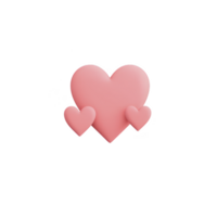 Large pink heart with two smaller hearts on either side creates charming and romantic design, perfect for expressing love and affection. soft pastel color adds gentle and sweet touch png