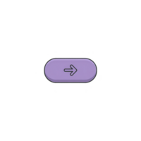Purple oval button with right pointing arrow symbol, isolated on transparency background, conveys sense of direction and navigation png