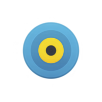 Colorful archery target with concentric circles in blue, yellow, and black, symbolizing precision and focus. vibrant design is ideal for sports and recreational themes png