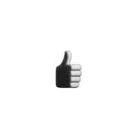 Black and white thumbs up icon is centered on plain transparency background, symbolizing approval or agreement. minimalist design emphasizes simplicity and clarity png